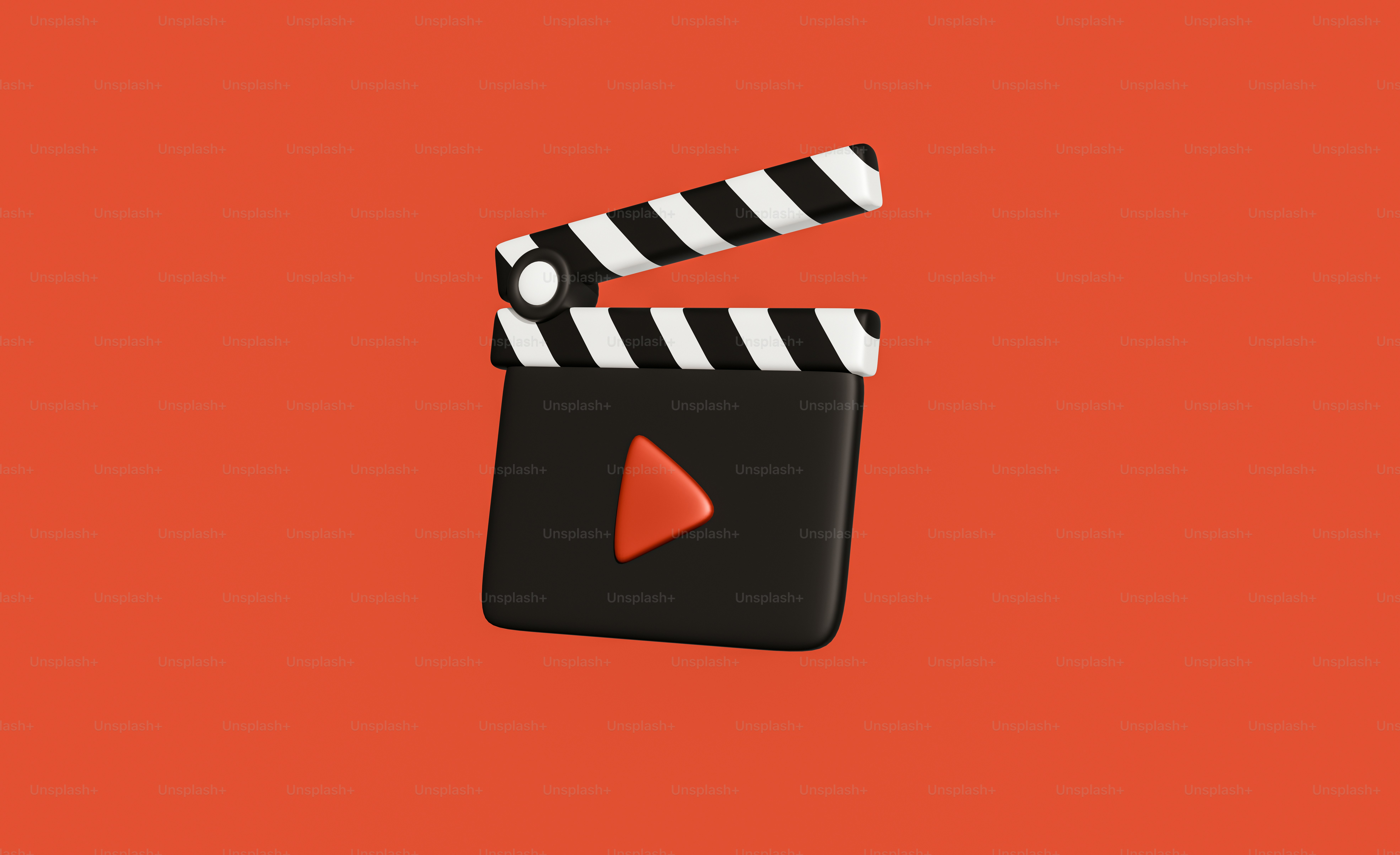 a black and white object with a red triangle